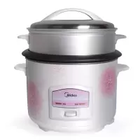 美的电饭煲5L家用老式多功能电饭锅大容量机械式带蒸笼5-6人正品 白色