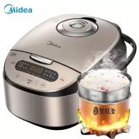 美的(Midea)电饭煲家用4L大容量24小时预约多功能电饭锅匀火速热盘米汤分离可拆上盖板 [一键 雅仕金]