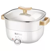 苏泊尔(SUPOR)多用途锅电火锅多功能家用电煮锅电炒锅电热锅分体式可拆洗不沾锅3L 白