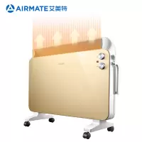 艾美特 取暖器家用欧快节能暖风机浴室防水电暖器台挂式电暖气 金色