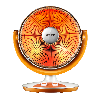 艾美特小太阳台式取暖器家用大号电暖气远红外暗光电热扇烤火炉器 桔色