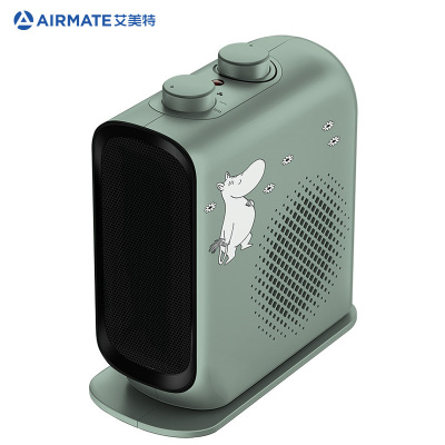 艾美特暖风机取暖器家用小型浴室速热节能省电宿舍桌面电暖气 绿色