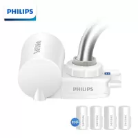 飞利浦(PHILIPS)水龙头净水器家用水龙头过滤器 厨房自来水过滤器净水机 WP3828一机四芯套装(含附件) [进口