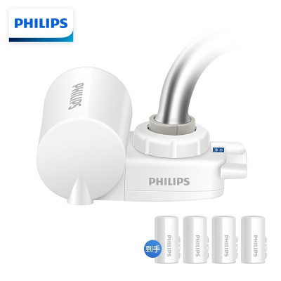 飞利浦(PHILIPS)水龙头净水器家用水龙头过滤器 厨房自来水过滤器净水机 WP3828一机四芯套装(含附件) [进口