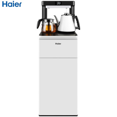 海尔(Haier)新款茶吧机家用全自动上水智能下置水桶小型温热多功能饮水机立式温热 白色