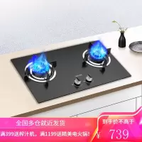华凌(WAHIN)美的出品 燃气灶 一级能效 多档火力 5.0KW大火力 大面板 大火盖 双眼灶 液化气 4.2KW