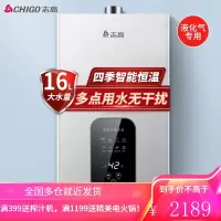 志高 CHIGO燃气热水器 零冷水 16升 家用液化气 加热 恒温降噪 强排式多点供水 [16升]拉丝银+液化气+上