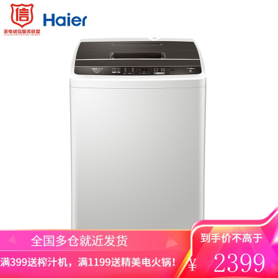 海尔(Haier) 波轮洗衣机全自动 8KG健康桶自洁 一键智能洗 租房神器 8KG波轮[变频电机强劲洗护]