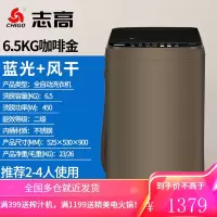 志高(CHIGO)全自动大容量波轮洗衣机小型家用迷你宿舍租房带甩干 蓝光洁衣 咖啡金[玻璃盖板+蓝光洗护+强