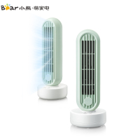 小熊(Bear)电风扇 DFS-A04K1 绿色 小型家用办公桌面电扇摇头送风负离子活化空气USB插电塔扇