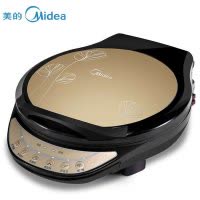 美的 (Midea) 煎烤机 WJCN30D 微电脑式悬浮式烤盘直径26cm电饼铛上下盘单独加热不粘煎烤机