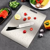 304不锈钢色38*30cm(中) 炊大皇 304不锈钢菜板砧板案板切菜切水果擀面揉面易清洗菜板 [特大加厚款]