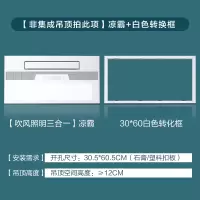 E1[非集成吊顶拍此项]凉霸+白色转换框 美的凉霸厨房专用集成吊顶嵌入式冷风机风扇吹风照明二合一空调