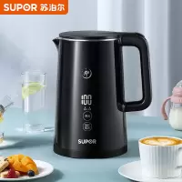 苏泊尔(SUPOR)电水壶 双层防烫烧水壶热水壶 全钢无缝内胆电热水壶 1.7L大容量 安静烧水-壶身显影