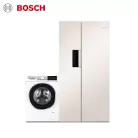 博世 BOSCH 530升超薄对开门+8公斤 超薄洗白色 变频冰洗套装(附件商品仅展示)