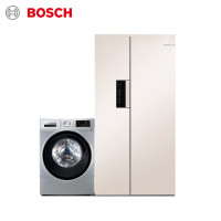 博世(BOSCH) 530升超薄对开+10公斤洗银色大容量 变频冰洗套装(附件商品仅展示) 超薄大容量530升风冷无霜