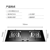 帅康(Sacon)钢化玻璃4.2KW大火力燃气灶具台嵌两用煤气灶双灶 液化气款