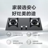 美的(Midea)5.0KW家用大火力燃气灶双灶 天然气灶大尺寸双眼灶嵌入式灶具煤气灶双灶 家电 液化气