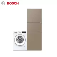 博世(BOSCH) 271升无霜三门+洗9烘6大容量 洗烘一体 冰洗套装(附件商品仅展示) 三门金色271升风冷无霜