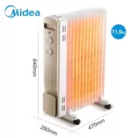 美的(Midea)取暖器油丁家用电暖油汀电热器立式电暖加热器制热干衣加湿暖气片NY2213-18GW