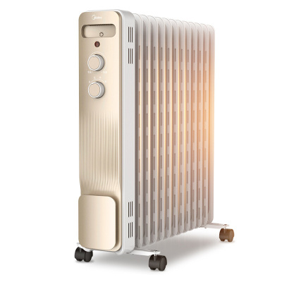 美的(Midea)油汀取暖器家用节能速热省电电暖气13片油丁暖炉电烤炉暖风机 白金色
