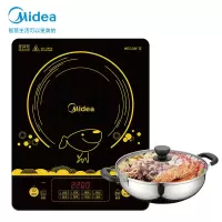 美的(Midea)电磁炉 滑控调节 火锅炉 电磁灶 大功率 智能断电C22-WT2203[赠汤锅炒锅] [大 面 板]匀