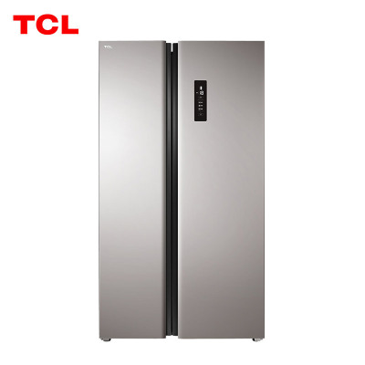TCL 515升冰箱 对开门 风冷无霜 一体双变频 典雅银金属门 节能家用电冰箱
