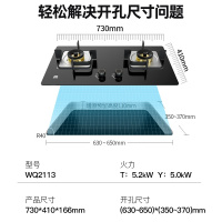 容声燃气灶玻璃双灶家用煤气灶天然气液化气台式嵌入式节能猛火灶 黑色 液化气