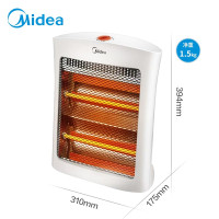 美的Midea小太阳取暖器家用电暖器暖气暗光远红外电热扇烤火炉立式节能办公室速热电暖风机暖手宝企业价团购精美设计 白色款