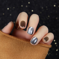 穿戴美甲成品光疗晶石宽猫眼冰沙气质超闪短款假指甲片贴片显手白|S704[胶水款]光疗短款