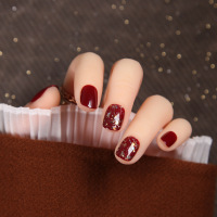 短款显白穿戴甲片半透星空闪粉光疗美甲贴片2020年假指甲成品|S698[胶水款]光疗短款