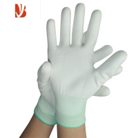 三维工匠劳保尼龙pu凃指凃掌手套薄款家务生活耐磨工作纯白手套透气涂层 白色涂掌(12双) S