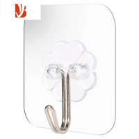 三维工匠免打孔挂钩粘胶壁挂式门后厨房墙壁免钉无痕粘钩单钩强力粘贴承重 透明挂钩(20个装)