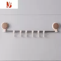 三维工匠免打孔排钩卫生间浴室吸盘毛巾挂架门后承重挂衣钩厨房壁挂钩粘钩 卡其色