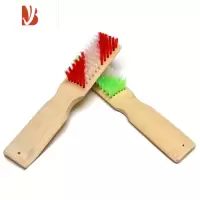 三维工匠鞋刷家用加厚长柄木质竹质洗鞋刷硬毛洗衣刷地板刷清洁不伤鞋刷子
