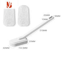 三维工匠卫生间长柄清洁刷可拆卸刷头洗手台地板浴缸马桶清洗海绵地板刷子