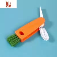 三维工匠胡萝卜三合一杯刷日式杯盖缝隙清洁刷三刷一体杯盖刷三个一3合一