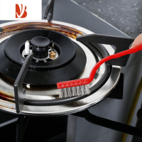 三维工匠长柄煤气灶刷缝隙刷油烟机燃气灶清洁器厨房用品钢丝刷灶台刷子