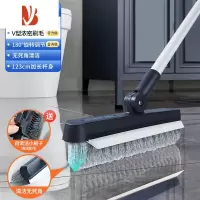 三维工匠长柄地板刷地缝刷卫生间刷地刷子厕所刮水硬毛洗地浴室器