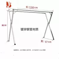 三维工匠不锈钢衣架304加粗加厚落地晒衣杆挂衣架折叠晾衣架晒被子凉衣捍