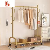 三维工匠晾衣架落地卧室家用挂衣帽架折叠室内凉衣服架子阳台不锈钢晒衣杆