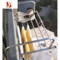 三维工匠不锈钢阳台晾衣器晒鞋架挂窗口晾晒杆高层护栏窗外晾衣架置物架
