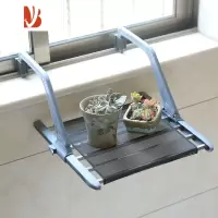 三维工匠不锈钢窗外晾衣架窗台晒鞋架阳台晾晒暖气片挂架小型折叠晒衣架