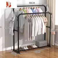 三维工匠家用室内落地挂衣架房间衣服衣帽小型架杆式卧室简易移动晾衣架子