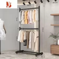 三维工匠晾衣架落地家用简易挂衣架卧室折叠单杆衣帽架服装店展示衣服架子