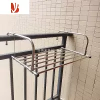 三维工匠阳台晾衣器免打孔防盗窗室外晾晒杆护栏窗外晾衣架置物架晒鞋架