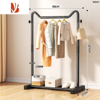 三维工匠简易衣帽架落地室内挂衣架卧室衣服收纳架子家用晒衣架宿舍凉衣杆