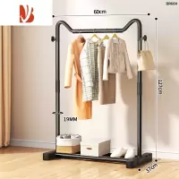 三维工匠简易衣帽架落地室内挂衣架卧室衣服收纳架子家用晒衣架宿舍凉衣杆