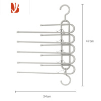 三维工匠折叠裤架伸缩多层裤子衣架挂裤子衣柜收纳器魔术裤夹裤挂架