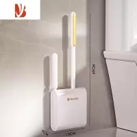 三维工匠马桶刷家用无死角卫生间壁挂式硅胶厕所刷子双头长柄免打孔清洁刷